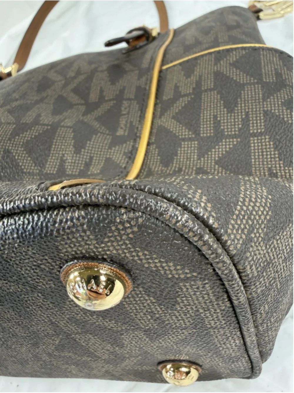 Michael Kors Jet Set East West Medium Tote Brown Signature Logo